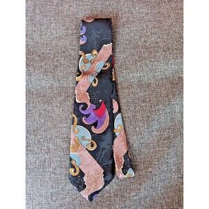 Tie 70s 80s 90s Y2K Mens Elements Black Brown Blue Red Purple 3.75 Wide 60 Long